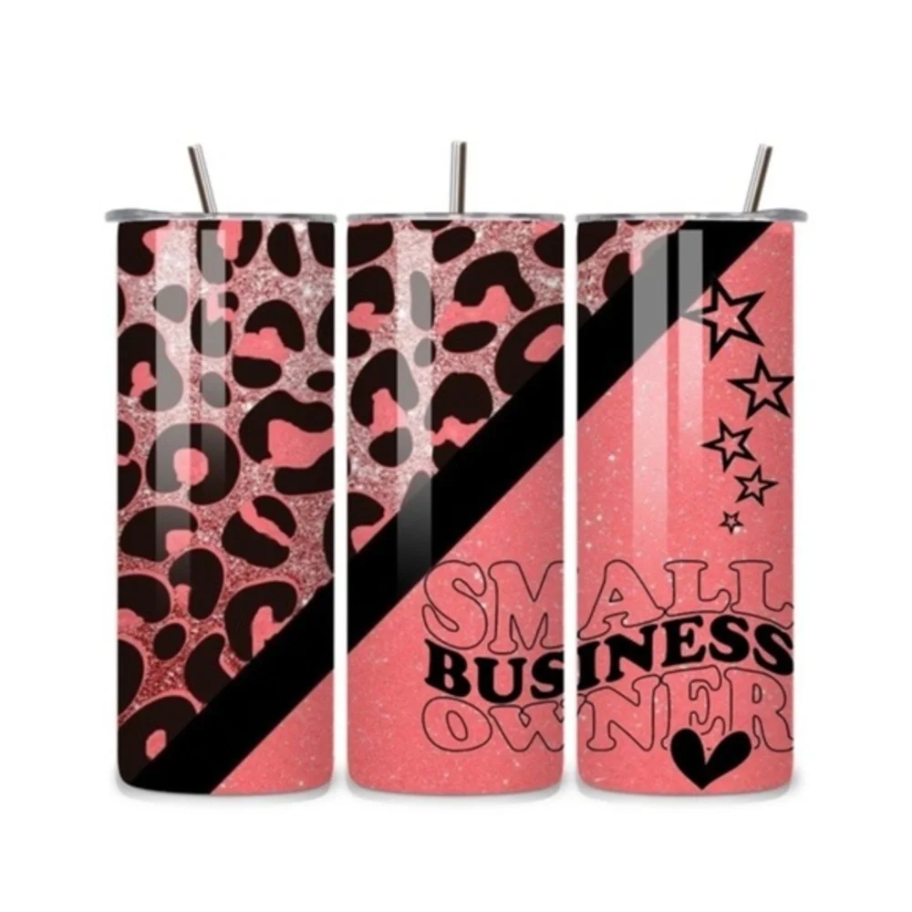 Small Business Owner Leopard 20oz Stainless Steel Tumbler